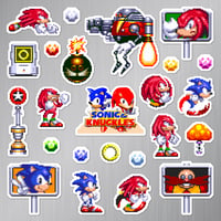 Image 2 of Sonic & Knuckles Sticker/Magnet Sets (24 Pieces) 
