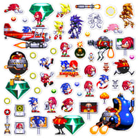 Image 1 of Sonic & Knuckles Sticker/Magnet Sets (50 Pieces)