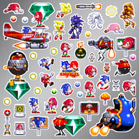 Image 2 of Sonic & Knuckles Sticker/Magnet Sets (50 Pieces)