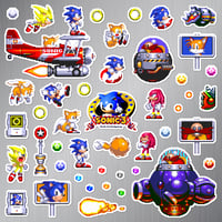Image 2 of Sonic the Hedgehog 3 Sticker/Magnet Sets (45 Pieces)