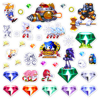 Image 1 of Sonic the Hedgehog 3 & Knuckles Sticker/Magnet Sets (38 Pieces)