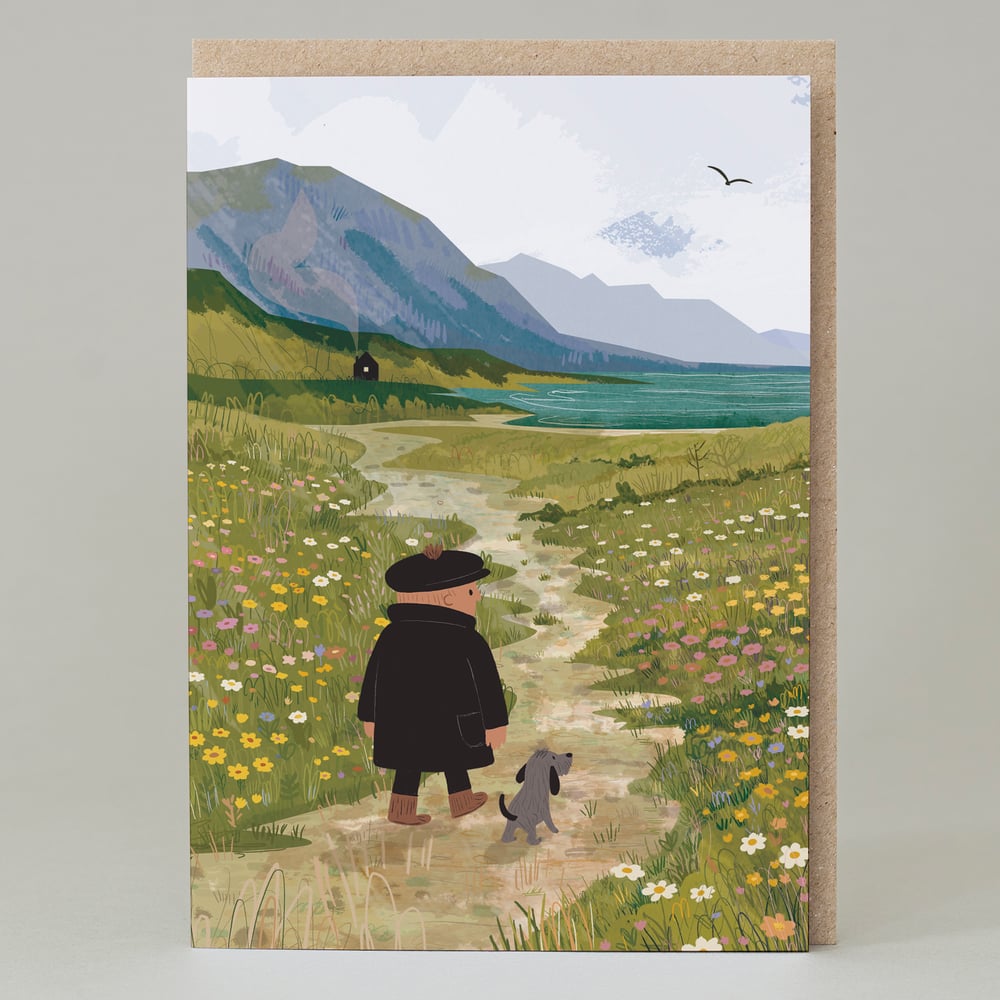 Image of Flowers Walk Hebridean Landscape Card