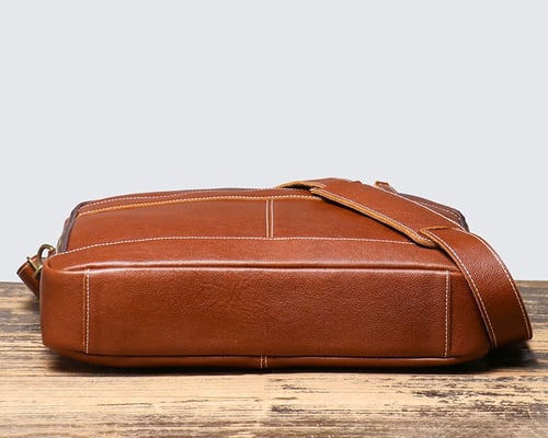 Image of Handmade Full Grain Leather Briefcase, Laptop Bag, Business Handbag 