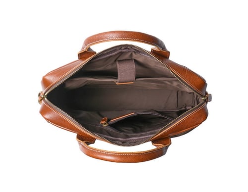 Image of Handmade Full Grain Leather Briefcase, Laptop Bag, Business Handbag 