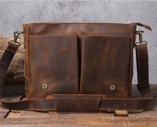 Image of Handmade Crazy Horse Leather Briefcase ,Messenger Bag, Laptop Bag 