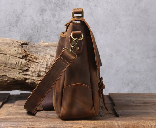 Image of Handmade Crazy Horse Leather Briefcase ,Messenger Bag, Laptop Bag 
