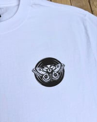 Image 2 of Moth Lake Records Moth Vinyl Relaxed Fit Tee - Faded White
