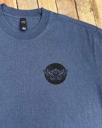 Image 2 of Moth Lake Records Moth Vinyl Relaxed Fit Tee - Faded Indigo