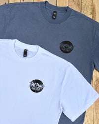 Image 3 of Moth Lake Records Moth Vinyl Relaxed Fit Tee - Faded Indigo