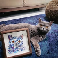 Image 3 of SIGNATURE Framed Bespoke Pet Portrait (15x15cm, frame 17x17cm)