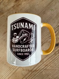 Image 2 of Tsunami Surfboards mug, yellow 