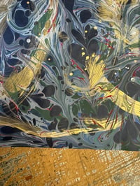 Image 5 of One of a kind hand marbled paper "Wildstyle" 