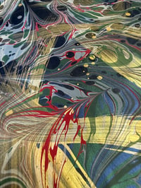 Image 2 of One of a kind hand marbled paper "Wildstyle" 