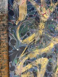 Image 7 of One of a kind hand marbled paper "Wildstyle" 