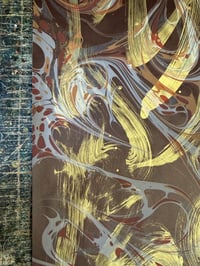 Image 3 of One of a kind hand marbled paper "Burnished" 
