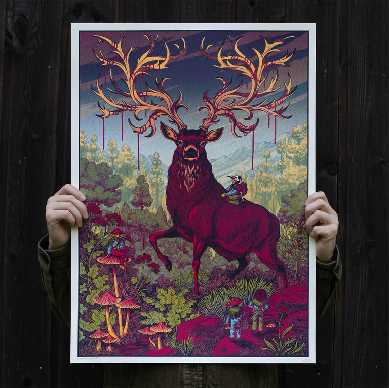 Deer // Screen printed Artprint