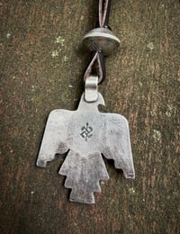 Image 5 of WL&A Handmade Old Style Ingot Gem Grade Webbed Kingman Thunderbird Pendant