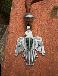 Image 2 of WL&A Handmade Old Style Ingot Black Jack Medicine Thunderbird Pendant