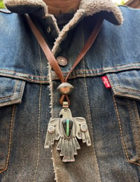 Image 1 of WL&A Handmade Old Style Ingot Black Jack Medicine Thunderbird Pendant