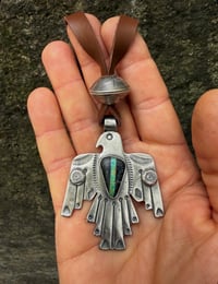 Image 3 of WL&A Handmade Old Style Ingot Black Jack Medicine Thunderbird Pendant