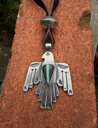 Image 3 of WL&A Handmade Old Style Ingot Black Jack Thunderbird Pendant w/ Walking Liberty Pearl Top