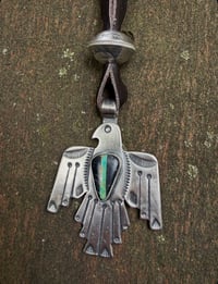Image 4 of WL&A Handmade Old Style Ingot Black Jack Thunderbird Pendant w/ Walking Liberty Pearl Top