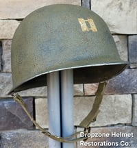 Image 5 of WWII M1 2nd ranger Battalion Helmet Schlueter Front Seam. Captain. 