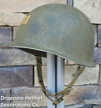 Image 7 of WWII M1 2nd ranger Battalion Helmet Schlueter Front Seam. Captain. 