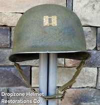 Image 9 of WWII M1 2nd ranger Battalion Helmet Schlueter Front Seam. Captain. 