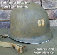 Image 6 of WWII M1 2nd ranger Battalion Helmet Schlueter Front Seam. Captain. 
