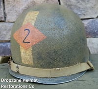 Image 3 of WWII M1 2nd ranger Battalion Helmet Schlueter Front Seam. Captain. 