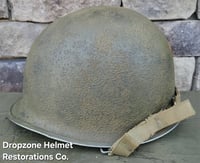 Image 2 of WWII M1 2nd ranger Battalion Helmet Schlueter Front Seam. Captain. 