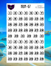 Image 19 of Day of the Week and Number Burst Planner Sticker O Font
