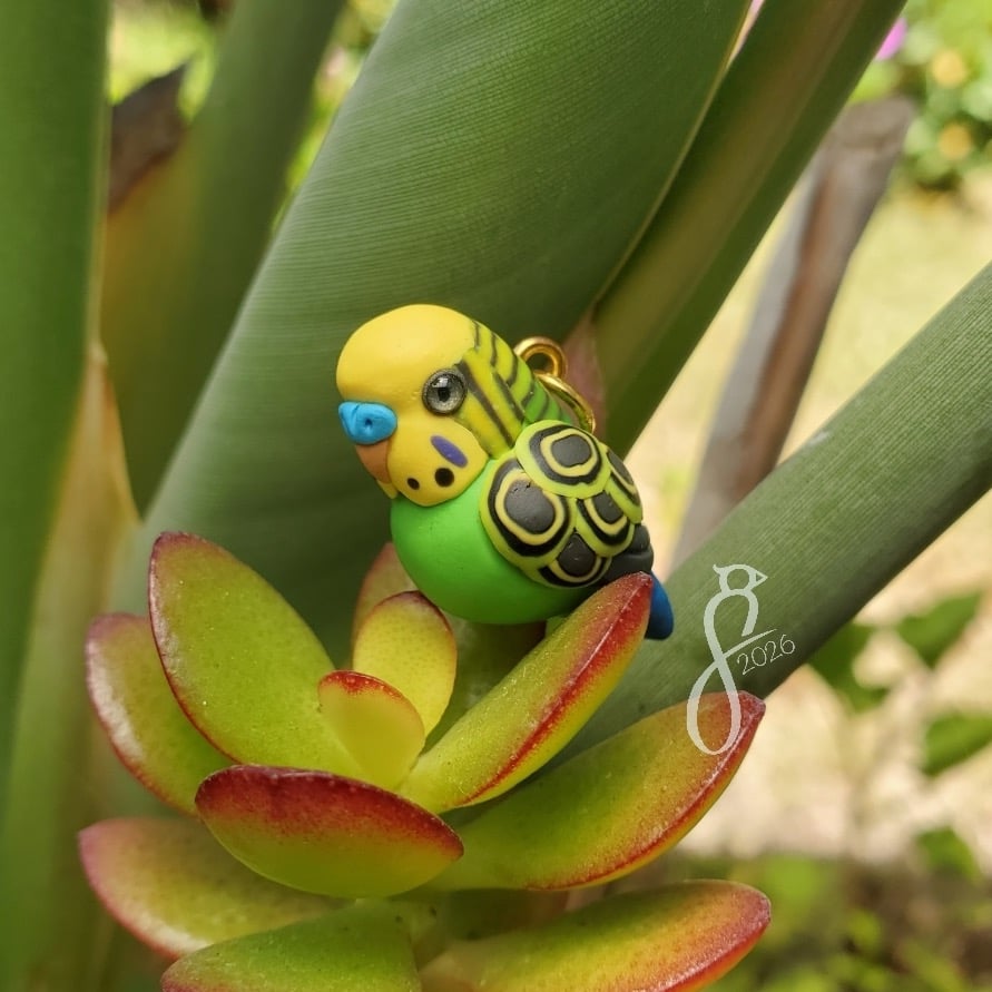 Green Budgie Charm