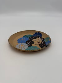 Image 2 of Lady and Blue Flowers 