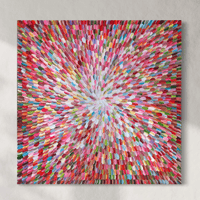 Image 1 of 'Crimson bloom' - 101x101cm