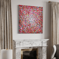 Image 4 of 'Crimson bloom' - 101x101cm