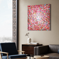 Image 5 of 'Crimson bloom' - 101x101cm