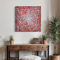 Image 6 of 'Crimson bloom' - 101x101cm