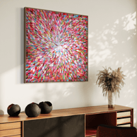 Image 7 of 'Crimson bloom' - 101x101cm