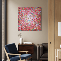 Image 9 of 'Crimson bloom' - 101x101cm
