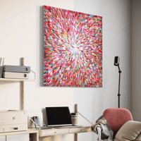 Image 10 of 'Crimson bloom' - 101x101cm