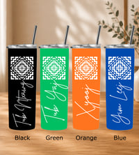 Image 1 of Personalized Hmong House Symbol 20 Oz Tumbler