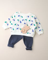 Image 7 of Legging Alma · Bleu nuit côtelé · Coton biologique