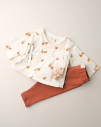 Image 5 of Cache-coeur Isadora · Petites oranges · Coton biologique