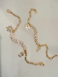 Image 1 of Autism mama gold laminated bracelet 