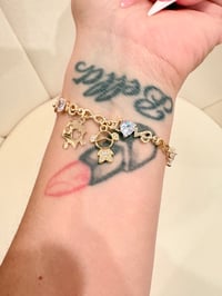 Autism infinity love gold laminated bracelet 