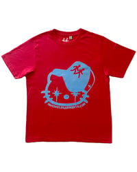 Image 1 of (emo) kitty tee (blue/red)