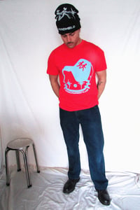 Image 2 of (emo) kitty tee (blue/red)