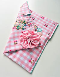 Image 3 of Hand embroidered gingham pouch